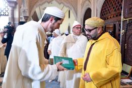 Image du Maroc Professionnelle de  Sa Majesté le Roi Mohammed VI, Amir Al Mouminine, préside à Rabat la septième causerie religieuse du mois sacré de Ramadan 1439", le 1er Juin 2018. (Photo/ SPPR) via Jalilbounhar.com 